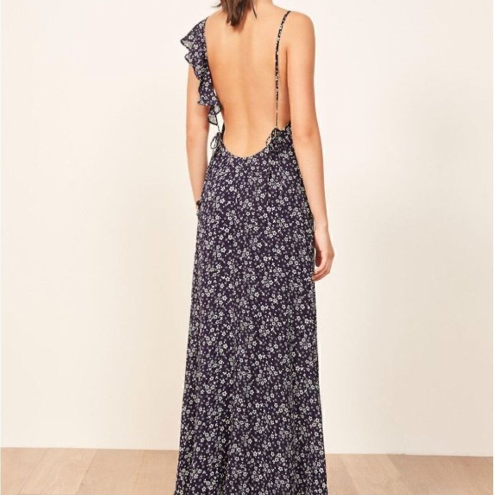 Reformation Trista Open Back Maxi Dress in Blue Floral - Picture 2 of 10